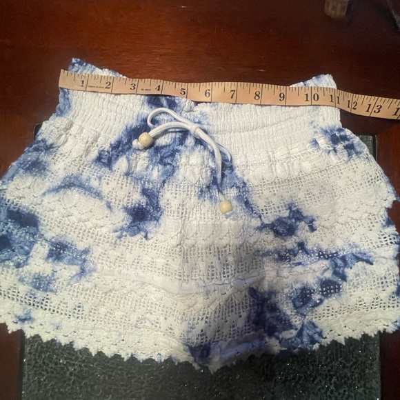 Blanco White & Blue Tye-Die Ruffled skirt w Short pants Under Size Small - Picture 11 of 14